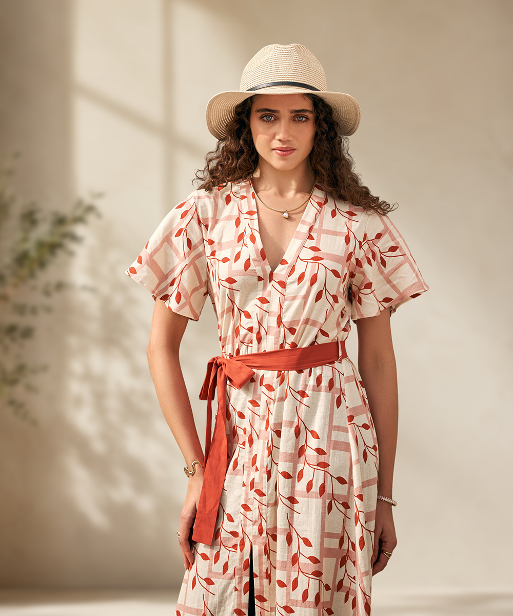Floral Printed V-Neck Maxi Dress