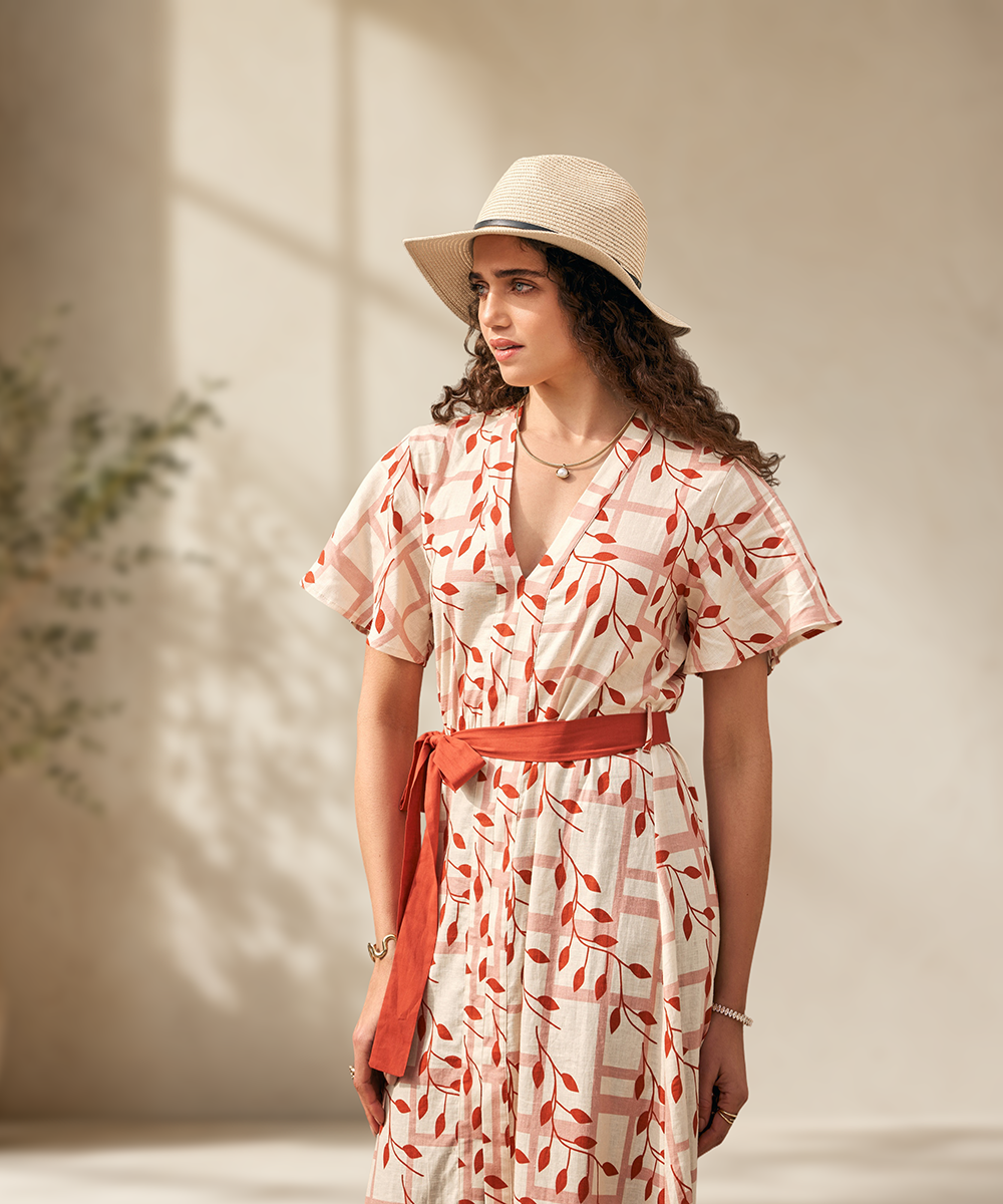 Floral Printed V-Neck Maxi Dress