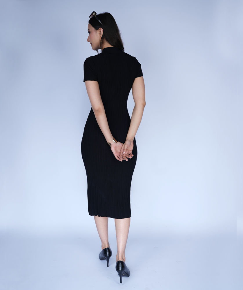 THE CARBON POLO KNIT DRESS