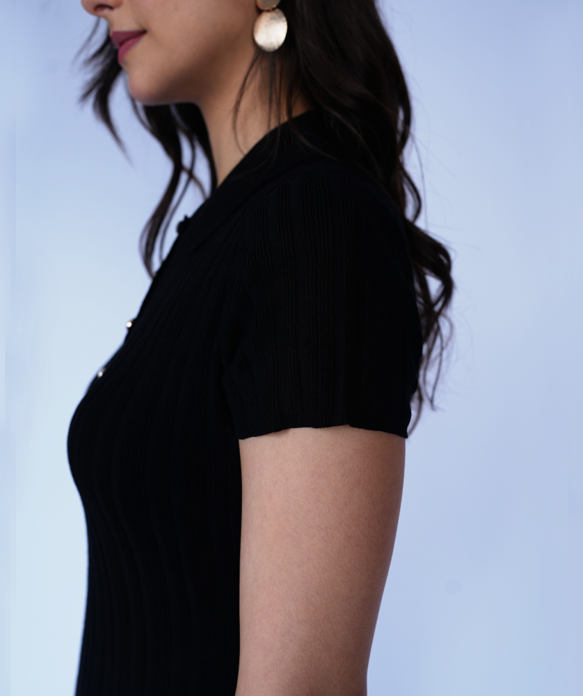 THE CARBON POLO KNIT DRESS