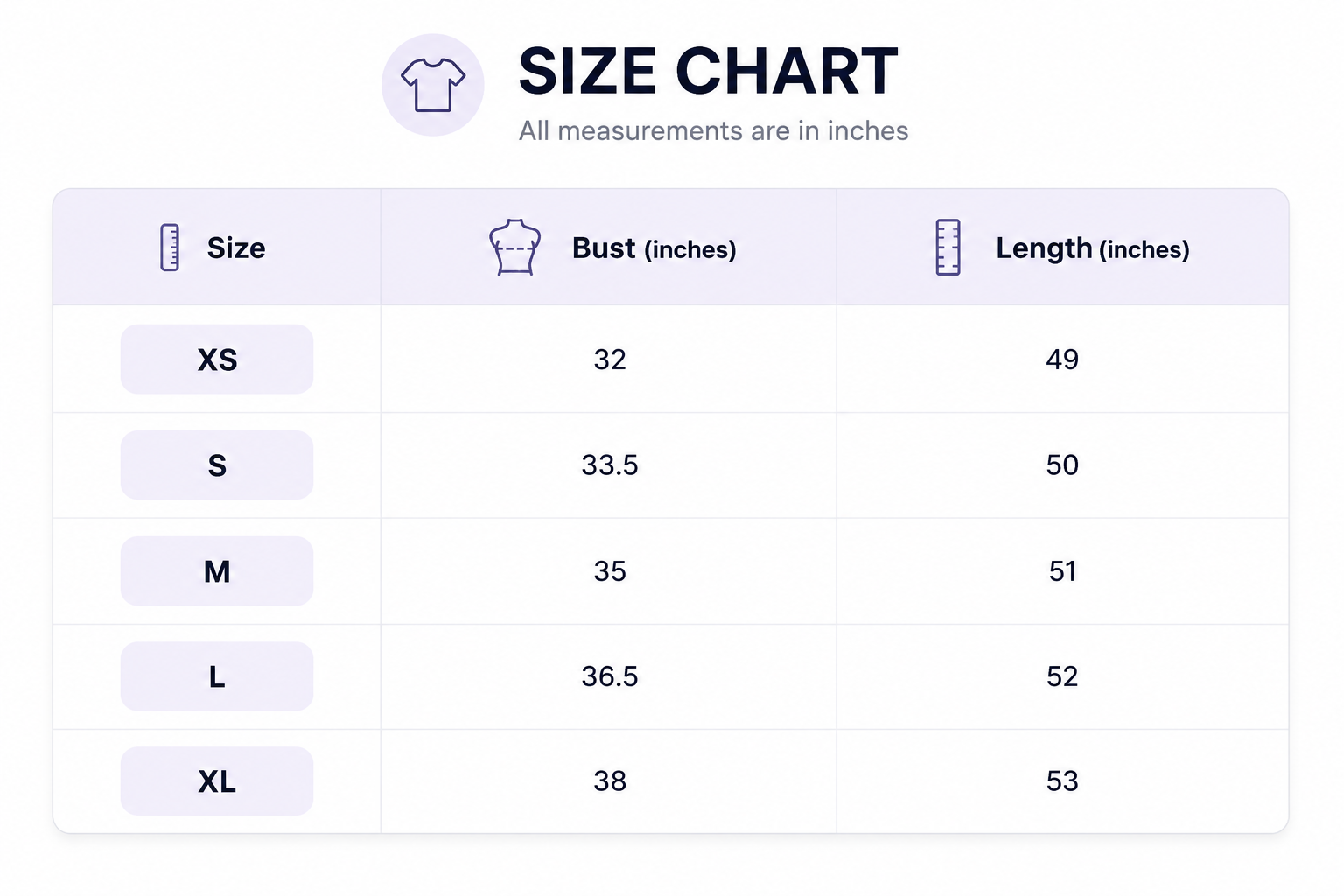 Size chart for Azure Bloom Maxi Dress