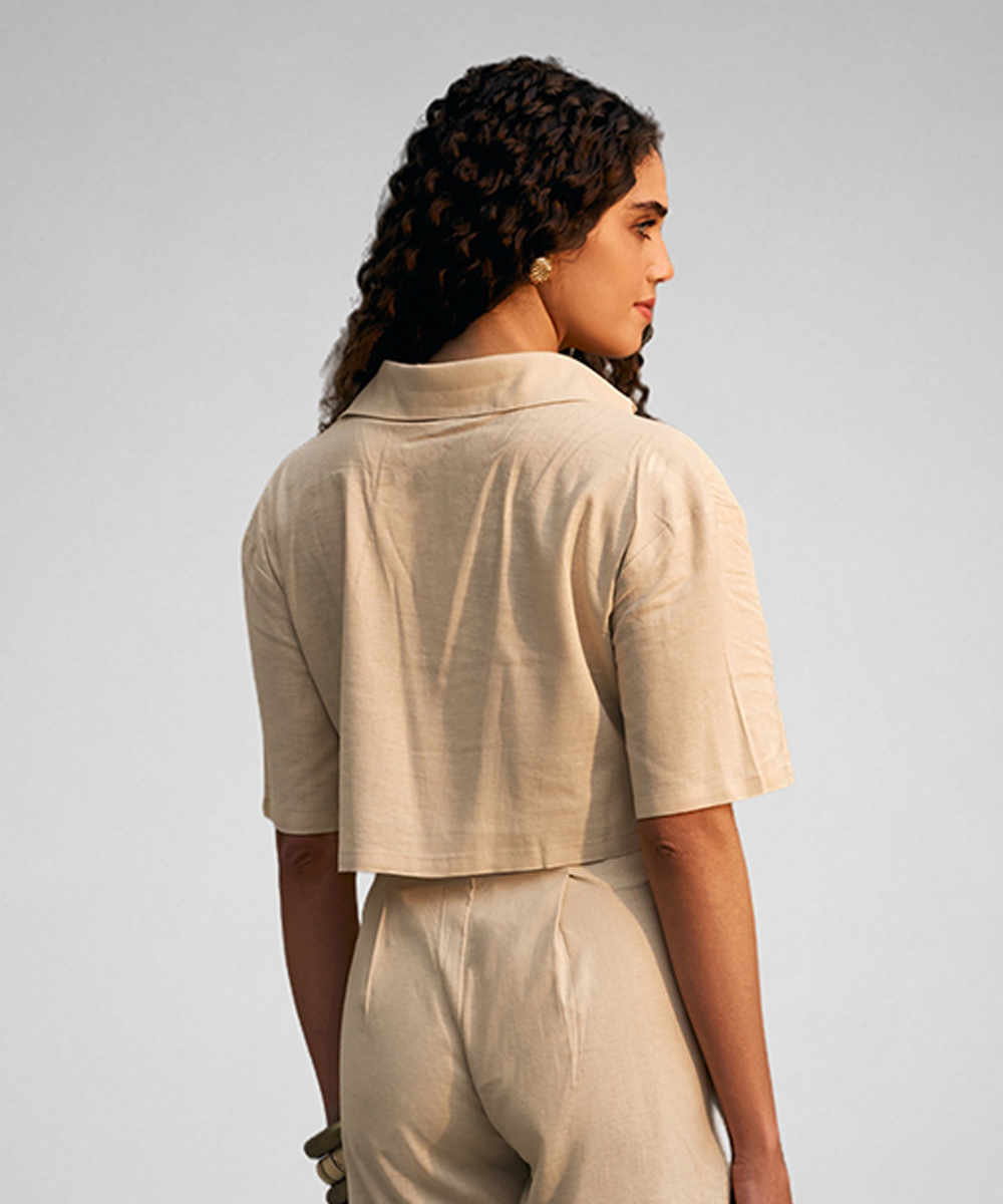 Off-White Linen Shirt Top